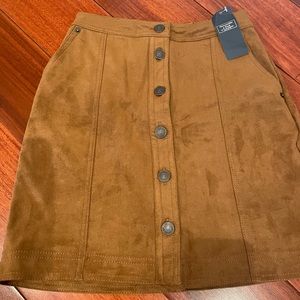 Suede mini skirt
